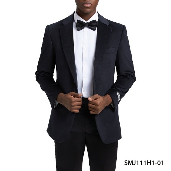 Black Velvet Notch Lapel Stacy Adams Men's Jacket